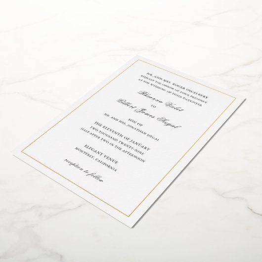 Rhianna traditionele bruiloft folie uitnodiging (Gedraaid)