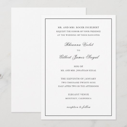 Rhianna traditionele bruiloft kaart (Voorkant / Achterkant)