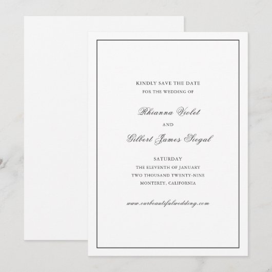 Rhianna traditionele bruiloft save the date (Voorkant / Achterkant)