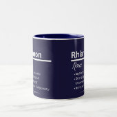 Rhiannon Personalized Name Coffee Mug Tweekleurige Koffiemok (Center)