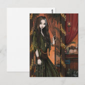 Rhianon Bohemian Coffee Shop Girl Briefkaart (Voorkant / Achterkant)