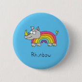 Rhinbow Rhino Rainbow Button Pin (Voorkant)