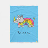 Rhinbow Rhino Rainbow Fleece Blanket (Voorkant)