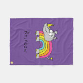 Rhinbow Rhino Rainbow Fleece Deken Paarse (Voorkant (Horizontaal))
