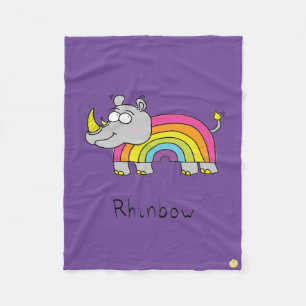 Rhinbow Rhino Rainbow Fleece Deken Paarse