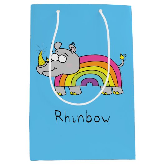Rhinbow Rhino Rainbow Gift Bag Medium Cadeauzakje (Voorkant)