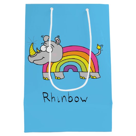 Rhinbow Rhino Rainbow Gift Bag Medium Cadeauzakje (Achterkant)