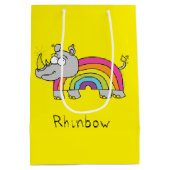 Rhinbow Rhino Rainbow Gift Bag Yellow Medium Cadeauzakje (Achterkant)
