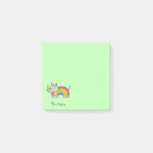 Rhinbow Rhino Rainbow neemt kennis van groen Post-it® Notes