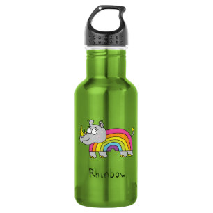 Rhinbow Rhino Rainbow Water Bottle Green Waterfles