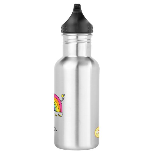 Rhinbow Rhino Rainbow Water Bottle Silver Waterfles (Rechts)