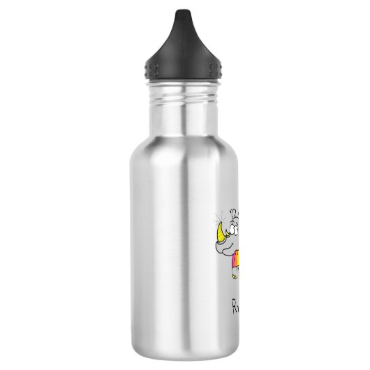 Rhinbow Rhino Rainbow Water Bottle Silver Waterfles (Links)