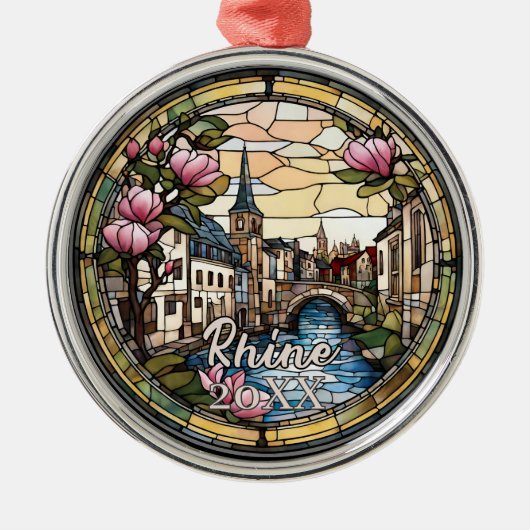 Rhine River Germany Metalen Ornament (Voorkant)
