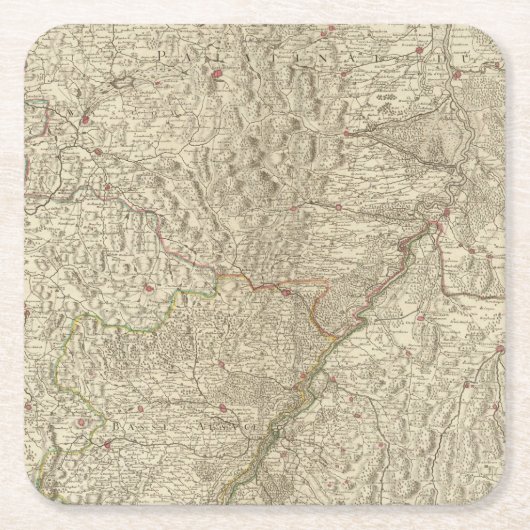 Rhine River Valley, Frankrijk 2 Kartonnen Onderzetters (Voorkant)