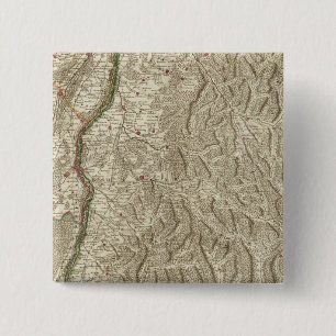 Rhine River Valley, Frankrijk Vierkante Button 5,1 Cm