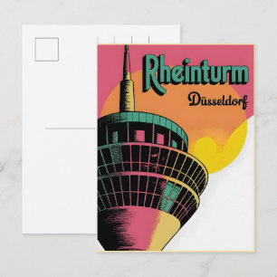 Rhine-toren Düsseldorf Rheinturm Duitse cadeau Briefkaart