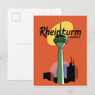Rhine-toren Düsseldorf Rheinturm Duitse cadeau Briefkaart