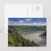 Rhine Valley - Castle Katz briefkaart (Voorkant / Achterkant)
