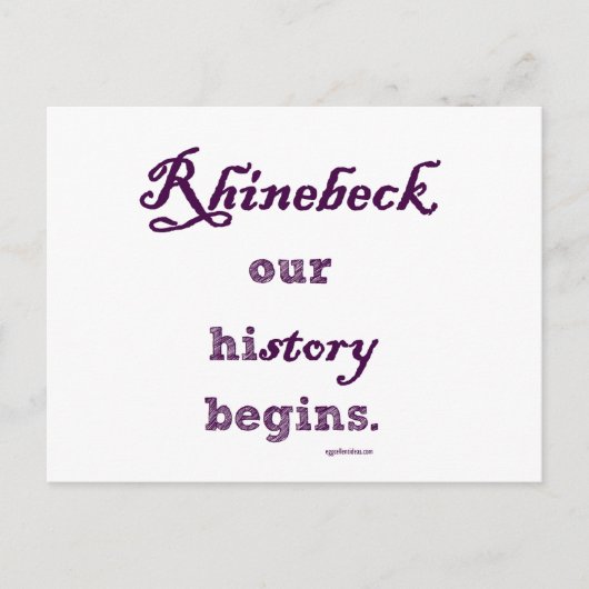 Rhinebeck, mijn geschiedenis begint hier. briefkaart (Voorkant)