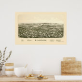 Rhinebeck, NY Panoramic Map - 1890 Poster (Keuken)