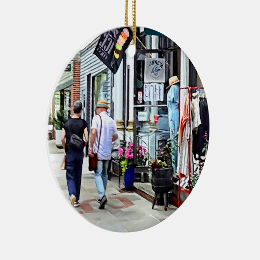 Rhinebeck NY - Winkelen op Market Street Keramisch Ornament (Rechts)