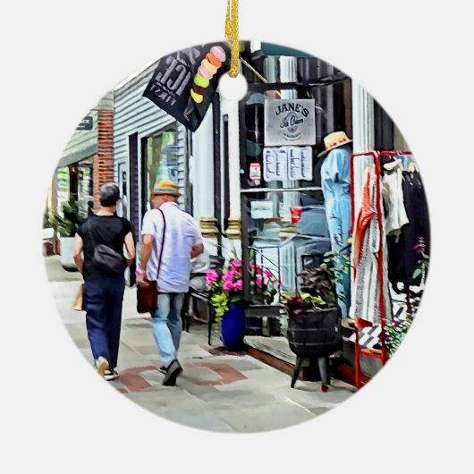 Rhinebeck NY - Winkelen op Market Street Keramisch Ornament (Achterkant)