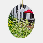 Rhinebeck NY - Zitplaatsen buiten Keramisch Ornament (Rechts)