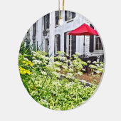 Rhinebeck NY - Zitplaatsen buiten Keramisch Ornament (Links)