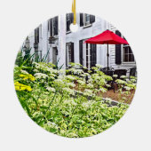 Rhinebeck NY - Zitplaatsen buiten Keramisch Ornament (Achterkant)