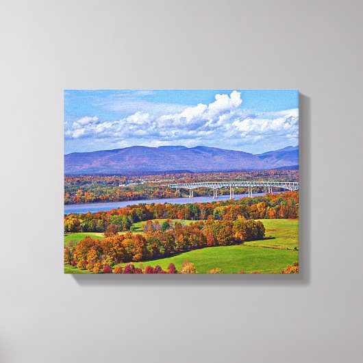 Rhinecliff Bridge in de herfst Canvas Afdruk (Voorkant)