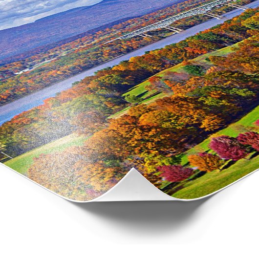 Rhinecliff Bridge in de herfst Foto Afdruk (Hoek)