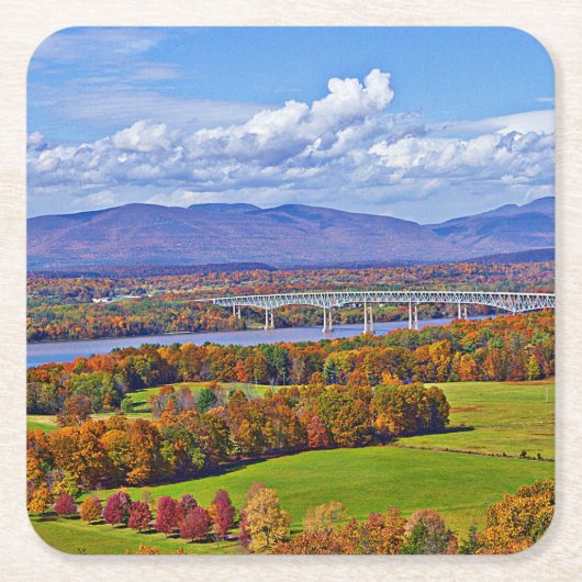 Rhinecliff Bridge in de herfst Kartonnen Onderzetters (Voorkant)