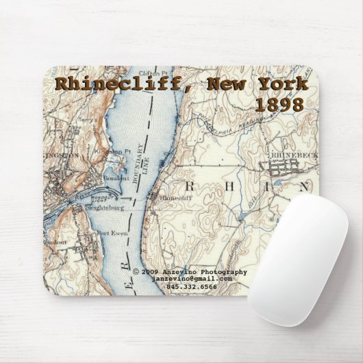 Rhinecliff Historic Map mousepad Muismat (Met muis)