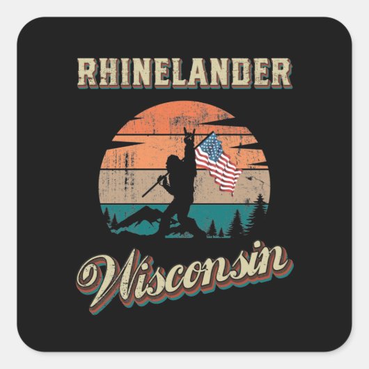Rhinelander Wisconsin Vierkante Sticker (Voorkant)