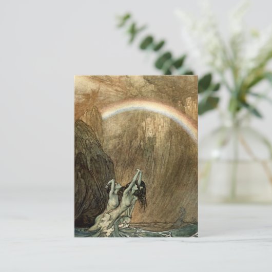 Rhinemaiden uit Wagner's 'Ring' door Arthur Rackha Briefkaart (Staand voorkant)