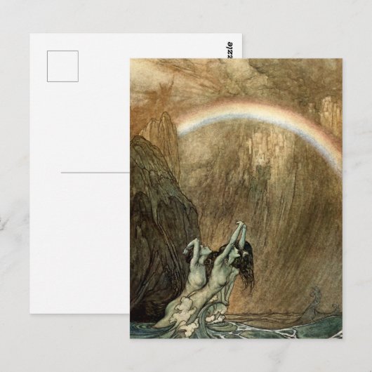 Rhinemaiden uit Wagner's 'Ring' door Arthur Rackha Briefkaart (Voorkant / Achterkant)