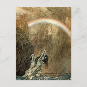 Rhinemaiden uit Wagner's 'Ring' door Arthur Rackha Briefkaart