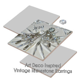  Rhinestone Art Deco Elegante Retro Glam Tegeltje