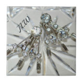  Rhinestone Art Deco Elegante Retro Glam Tegeltje (Voorkant)