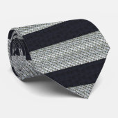Rhinestone Black Stripe Stropdas (Opgerold)