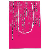 Rhinestone Bling Birthday Roze Medium Cadeauzakje (Achterkant)