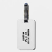 Rhinestone Bling met naam Bagagelabel (Achterkant verticaal)