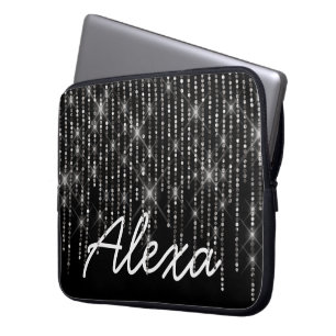 Rhinestone Bling met naam Laptop Sleeve