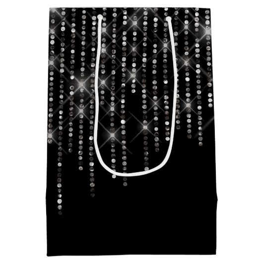 Rhinestone Bling met naam Medium Cadeauzakje (Achterkant)