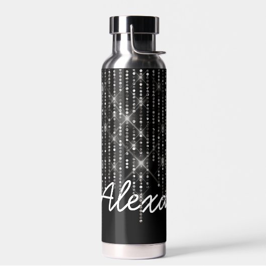 Rhinestone Bling met naam Waterfles (Links)