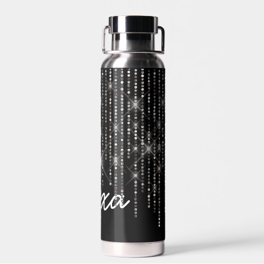 Rhinestone Bling met naam Waterfles (Achterkant)