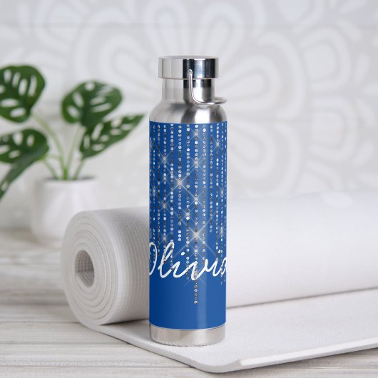 Rhinestone Bling met naam Waterfles (Yoga)