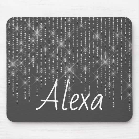 Rhinestone Bling met Name Muismat (Voorkant)