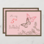Rhinestone Butterflies Invitation Kaart (Voorkant / Achterkant)