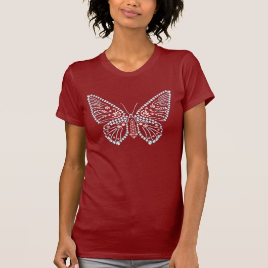 Rhinestone Butterfly Appliqued Tshirt (Voorkant)